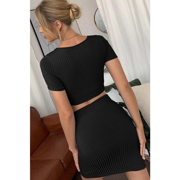 The Ana Ribbed Knitted Body-con Mini Dress - Picture 4 of 4